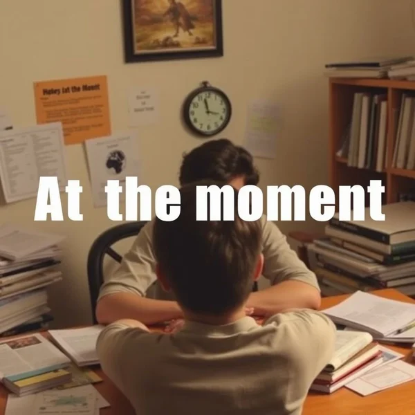 A clock showing the current time to explain the meaning of "at the moment"