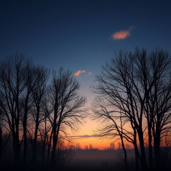 Image showing a dark sky with a hint of light on the horizon, illustrating the time before dawn.