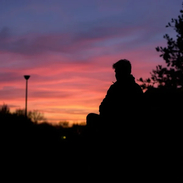 A beautiful sky at dusk over a city or landscape