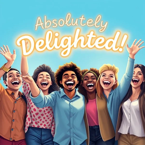 Using the English Adjective Phrase absolutely delighted in conversation.