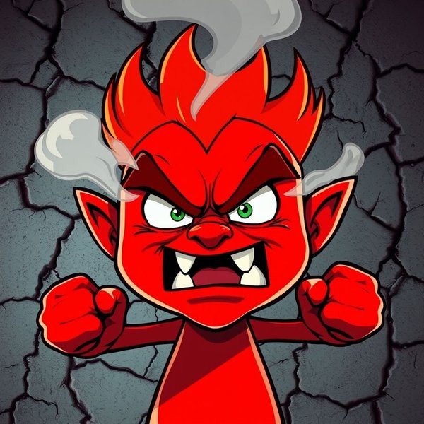 An illustration of a person who looks absolutely furious