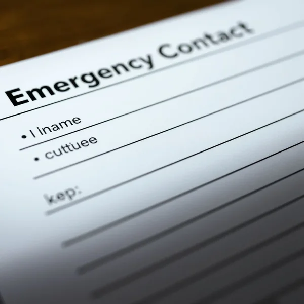 Een formulier met velden voor emergency contact information