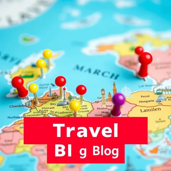 Mappa del mondo con puntini che segnano diverse località, illustrando il concetto di a travel destination