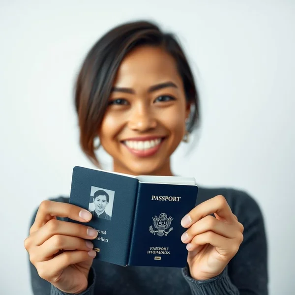 Uma a passport photo conforme as normas, com fundo branco
