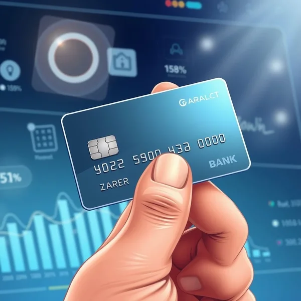 Un’illustrazione di una debit card che mostra il chip e i numeri