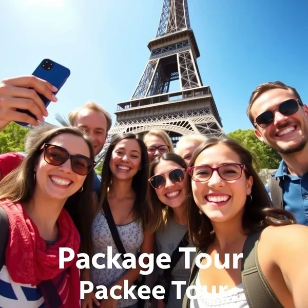 Un gruppo di turisti felici in un tour organizzato esplorando una città