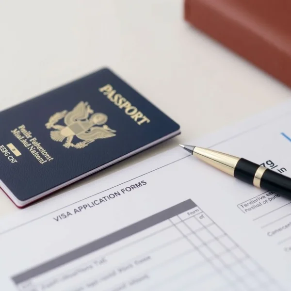 Image of a visa application form