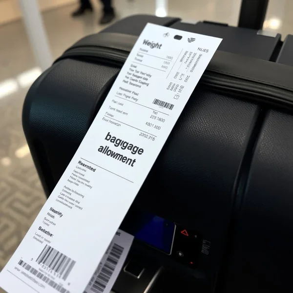 Voyageur vérifiant the baggage allowance sur son billet