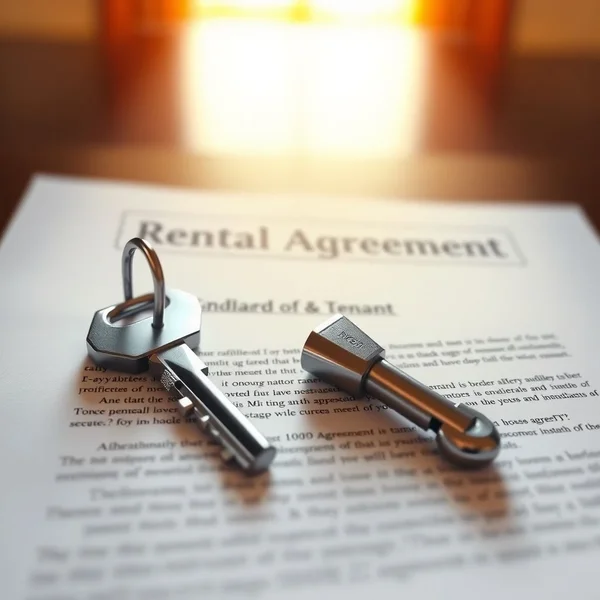 Image of a rental agreement document being signed