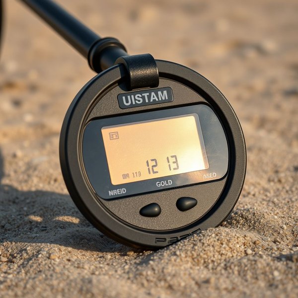 Une image d'une personne utilisant une metal detector sur une plage sablonneuse.
