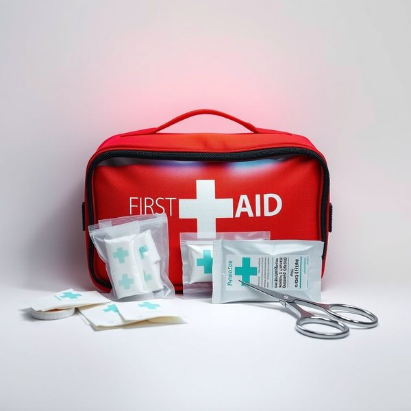 Une personne organisant une first-aid kit pour être prête en cas d'urgence