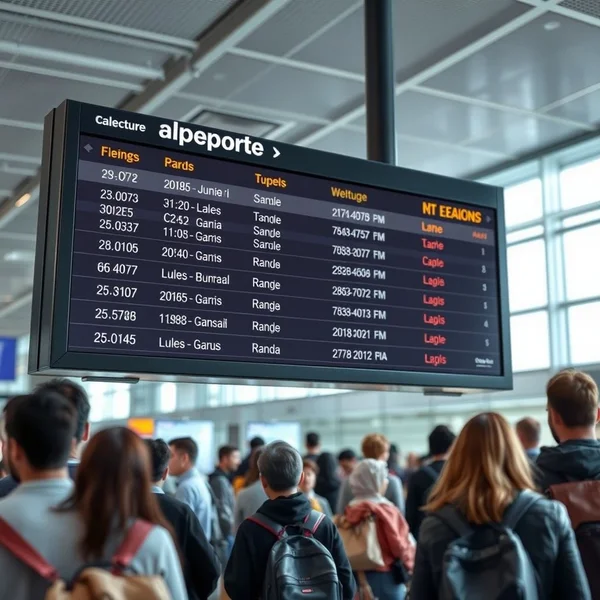 a connecting flight를 보여주는 공항 출발 보드