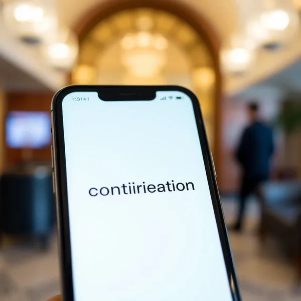スマートフォンに表示されたa booking confirmationの例