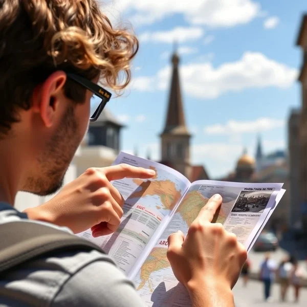 Using a travel guide to plan a trip