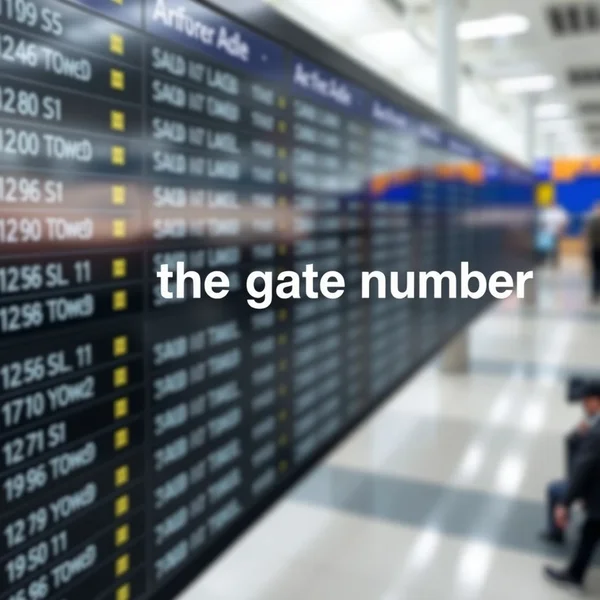 Un tablero de salidas de aeropuerto mostrando el gate number para varios vuelos