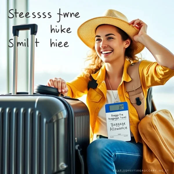 Traveler checking the baggage allowance on their ticket
