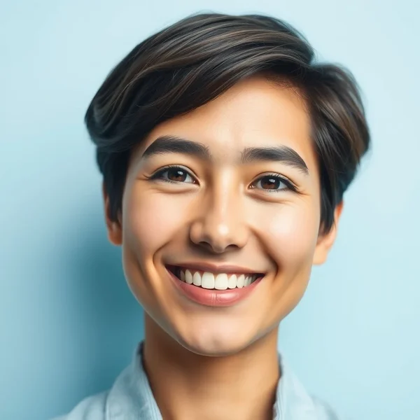 一张符合要求的白色背景的a passport photo