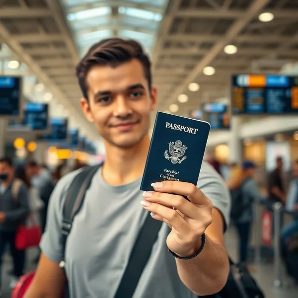 A compliant passport photo against a white background
