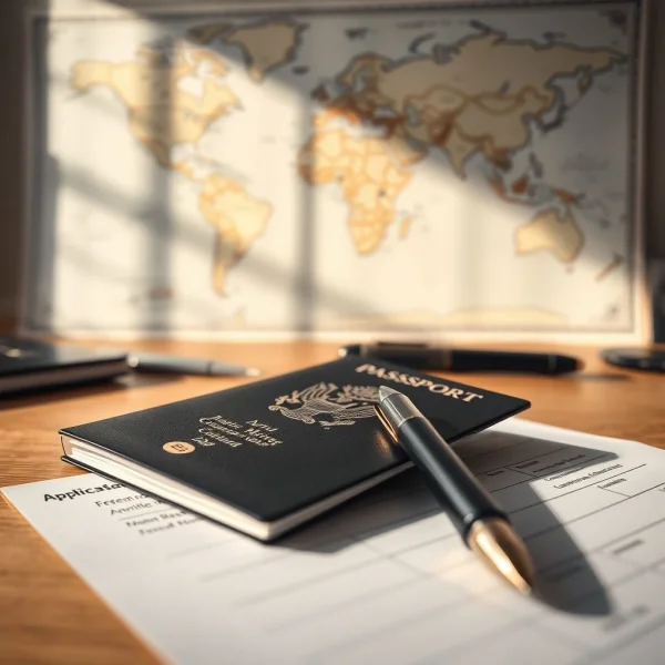Image of a visa application form