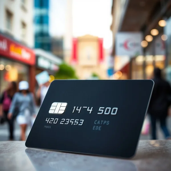Eine Illustration einer debit card, die den Chip und Zahlen zeigt