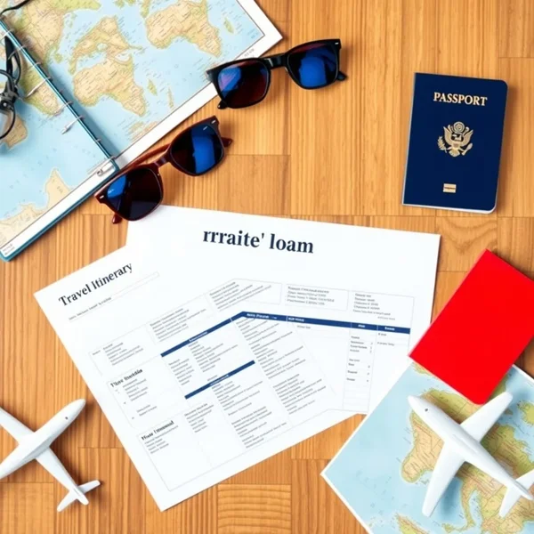 A person looking at a travel itinerary on a tablet