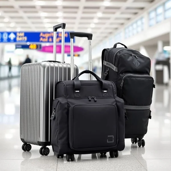 An image showing various types of hand luggage for travel