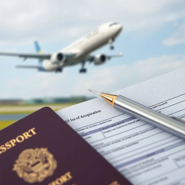 Image of a visa application form