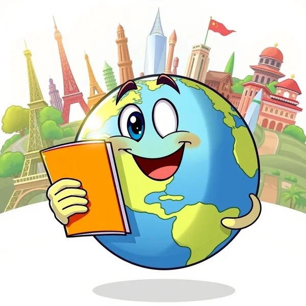 여행 계획에 a travel guide를 사용하는 모습