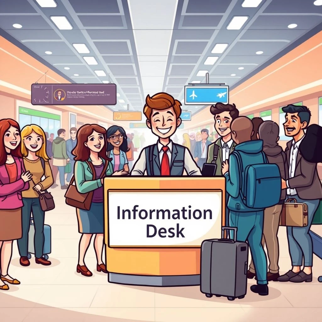 Compreendendo e Usando a Expressão em Inglês: The Information Desk