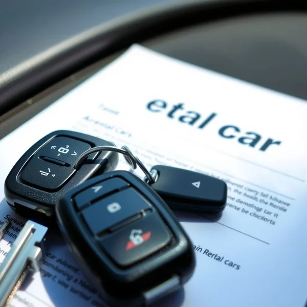 A person holding keys for a rental car