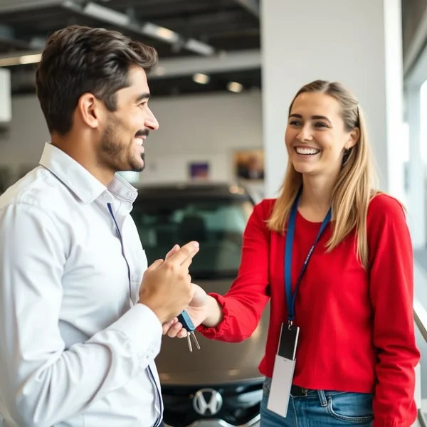 Eine Person hält Schlüssel für a rental car