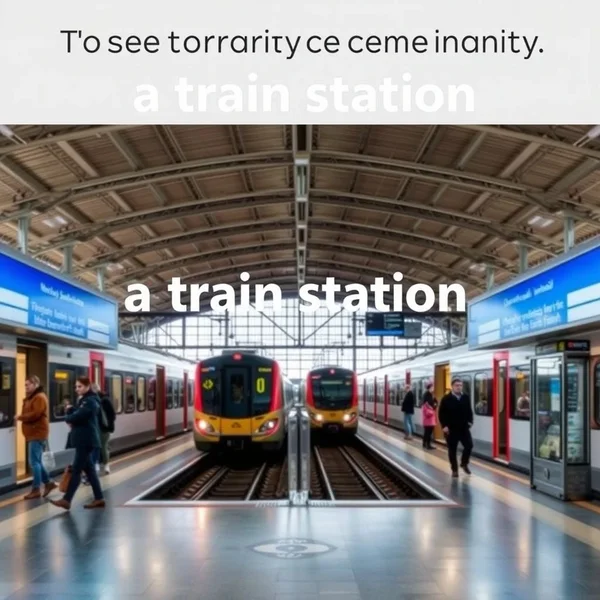 A bustling platform at a train station