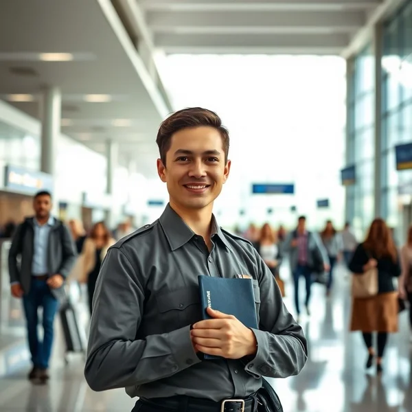 Imagen que muestra a an immigration officer en un puesto de control de pasaportes