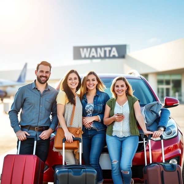 A person holding keys for a rental car