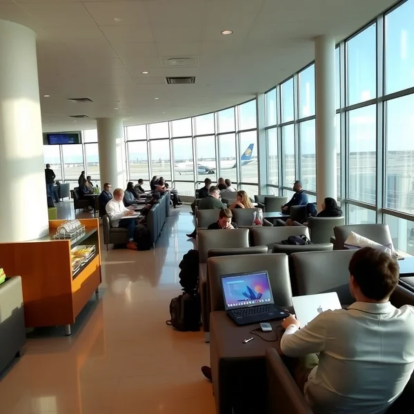 Hình ảnh về an airport lounge, một cụm tiếng Anh hữu ích cho người du lịch