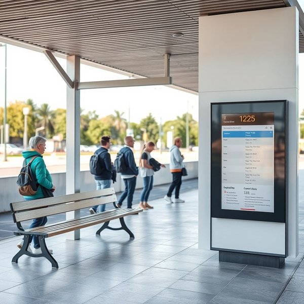A sign indicating a bus stop