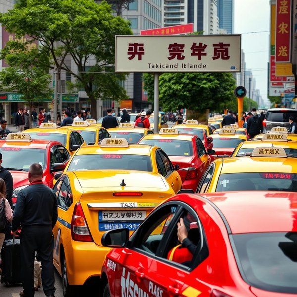 An image showing a designated area with a sign for a taxi stand.