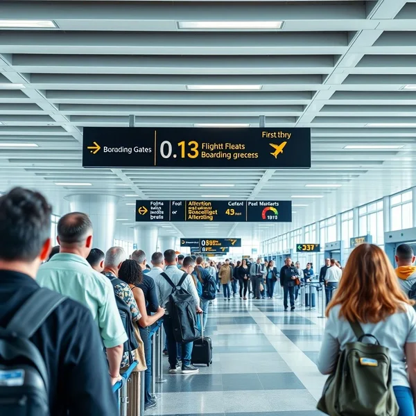 一幅机场中 a boarding gate 的图片