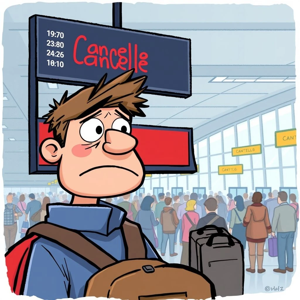 名詞句の理解と使い方：a flight cancellation の意味、文法、例文