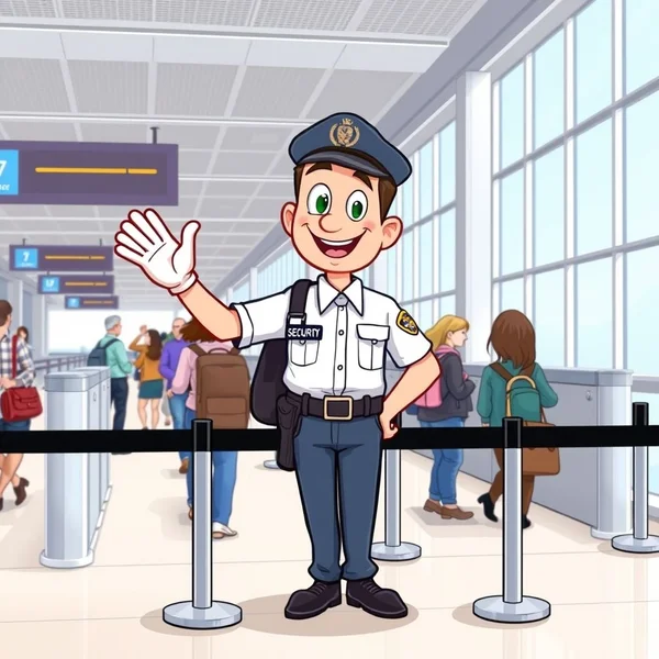 Passengers going through a security screening at the airport