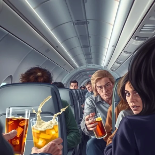 Sayap pesawat dengan awan, menggambarkan konsep air turbulence