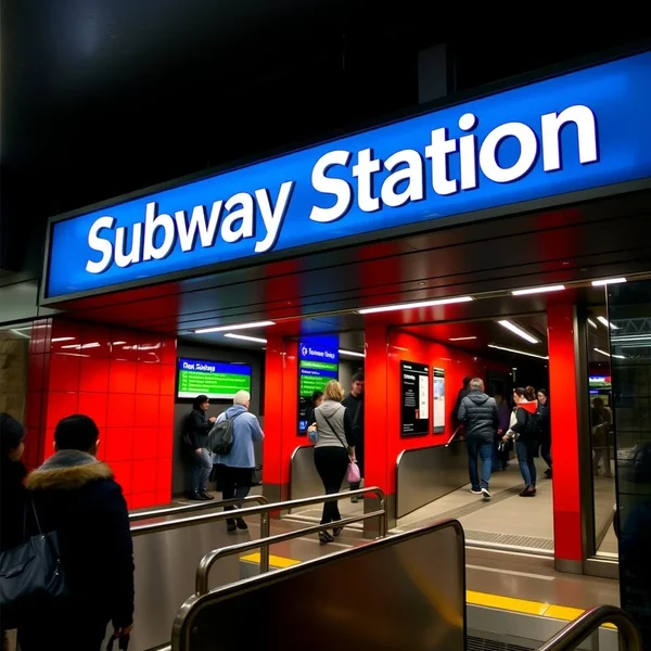 An image of a subway station, a key English noun phrase for city navigation.