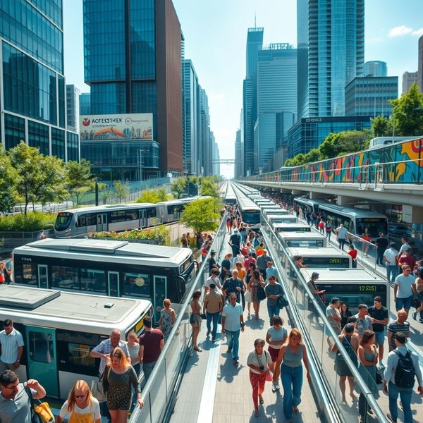 Using public transportation in a modern city