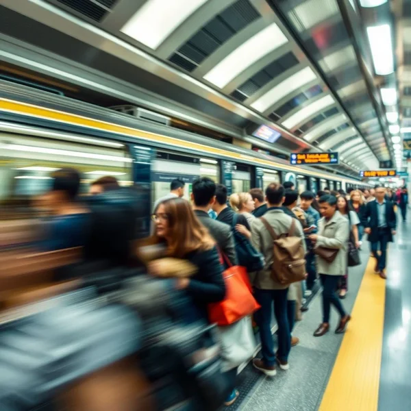 Using public transportation in a modern city