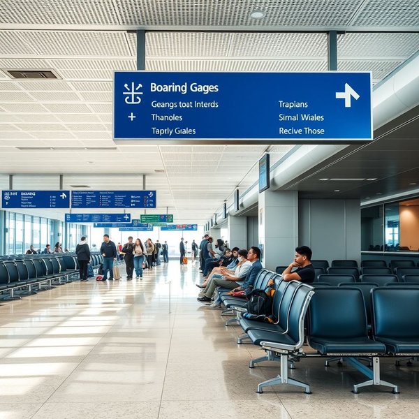 An image showing a boarding gate at an airport