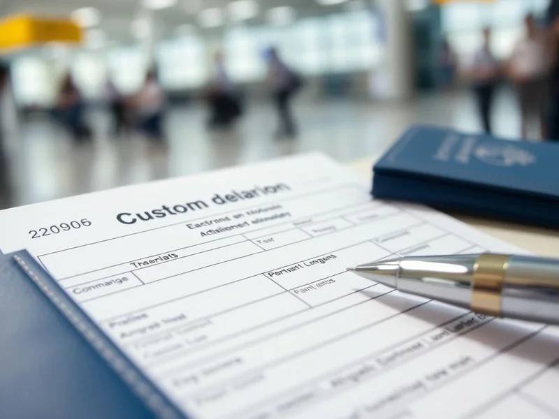 一个海关申报单的例子