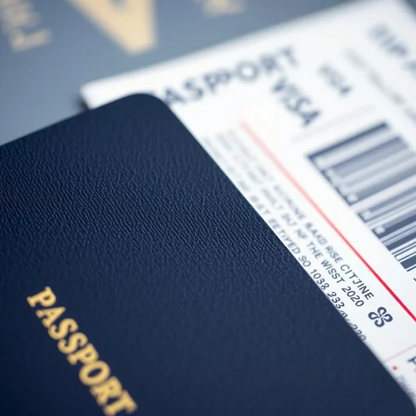 An image showing a travel document like a passport or visa