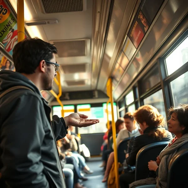 Image of a person paying a bus fare