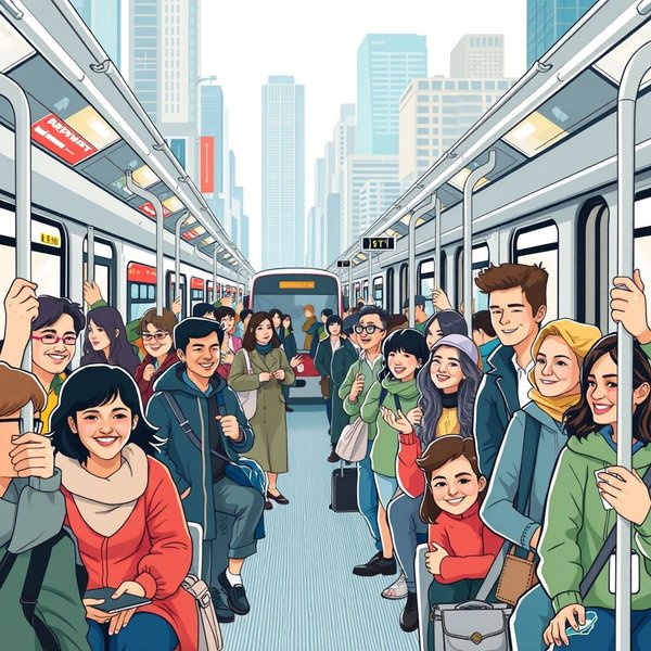 Using public transportation in a modern city