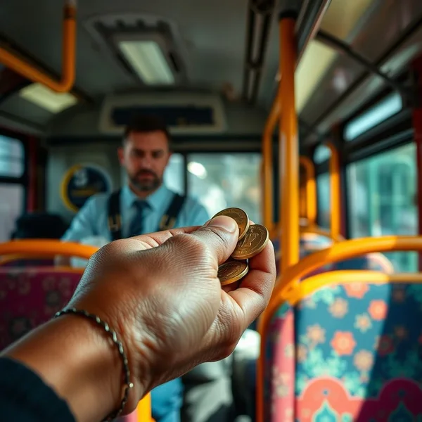 Image of a person paying a bus fare